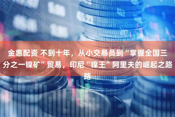 金惠配资 不到十年，从小交易员到“掌握全国三分之一镍矿”贸易，印尼“镍王”阿里夫的崛起之路